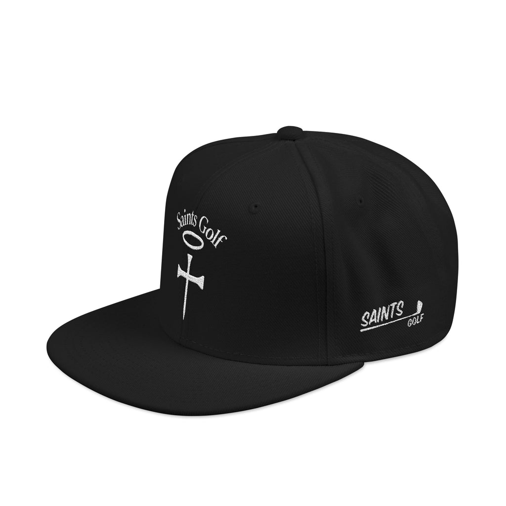 Saints Golf Cross/Halo Embroidered Snapback Hat