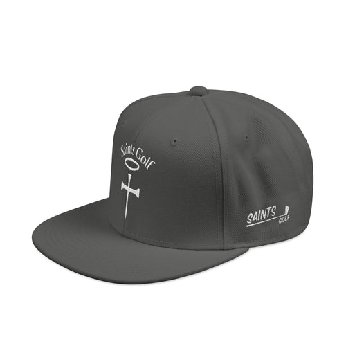 Saints Golf Cross/Halo Embroidered Snapback Hat