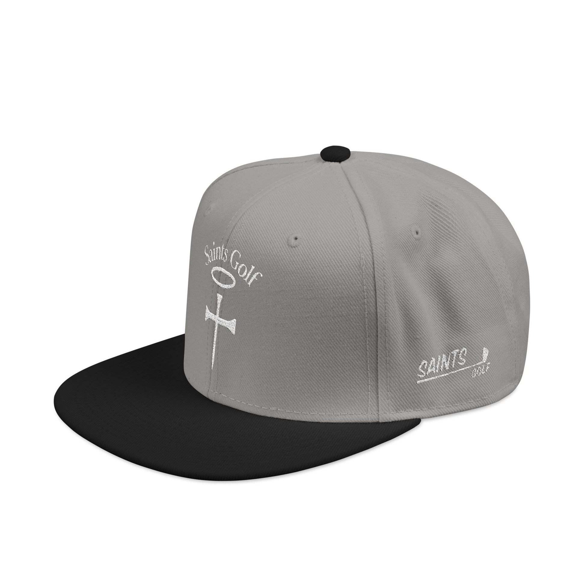 Saints Golf Cross/Halo Embroidered Snapback Hat