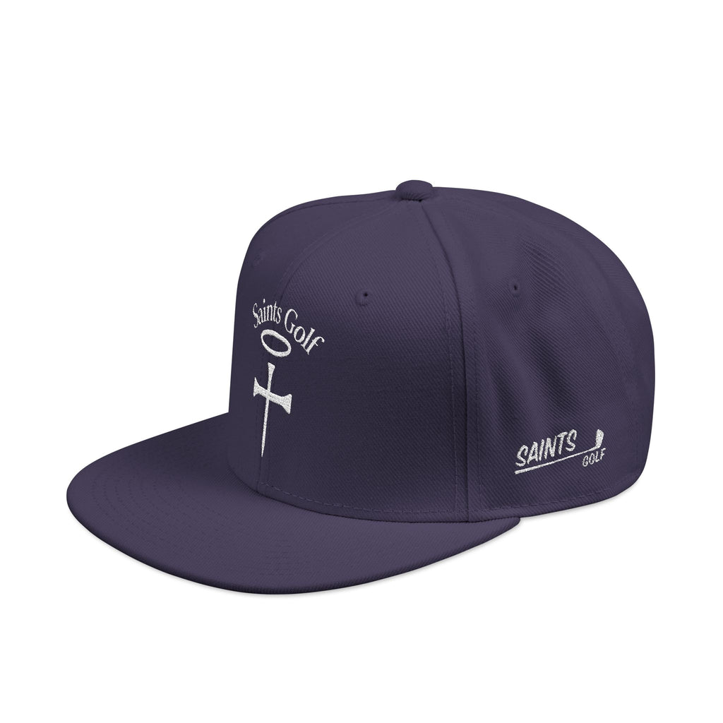 Saints Golf Cross/Halo Embroidered Snapback Hat
